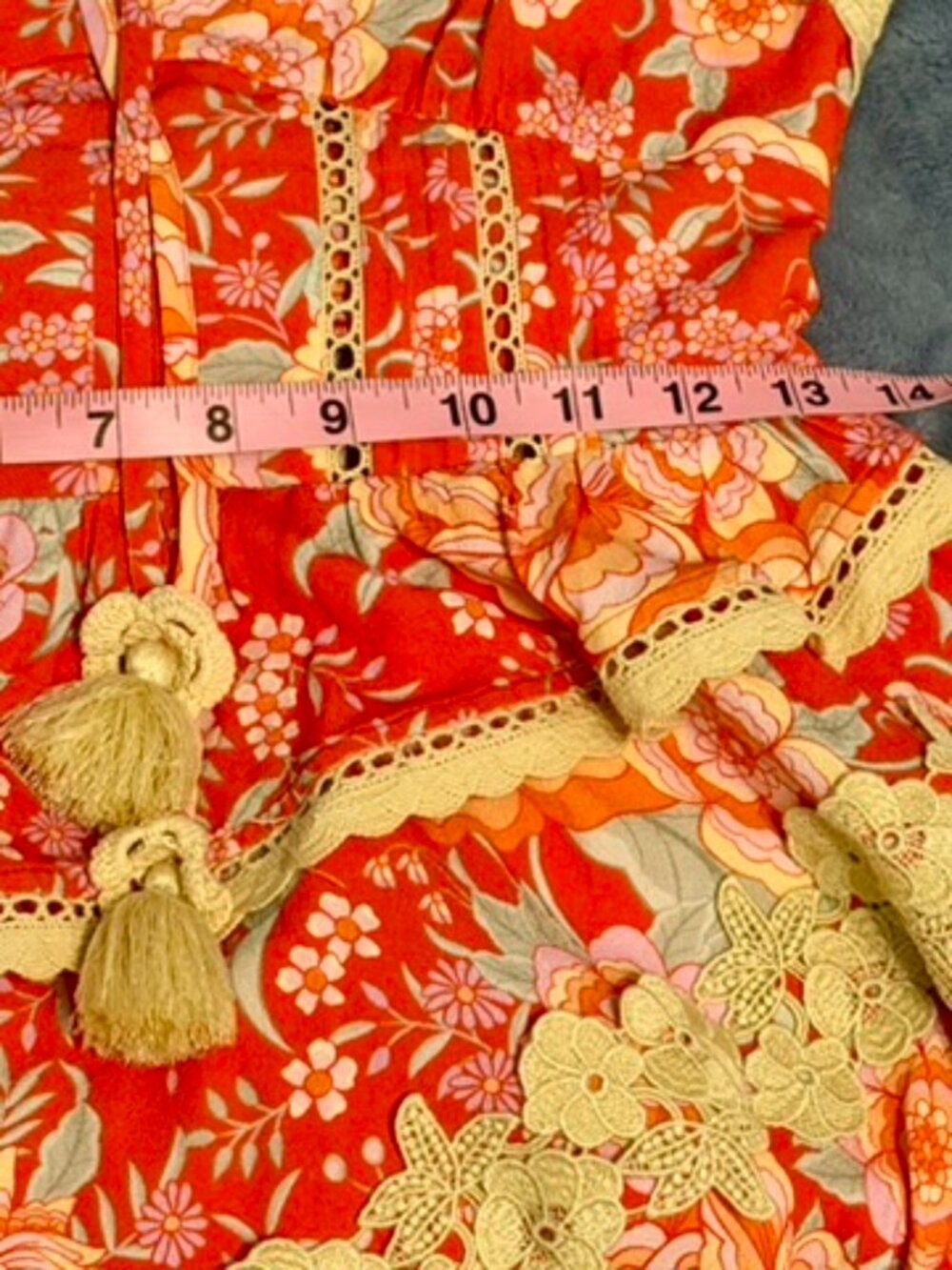 Free People x SPELL Full Bloom Ruffle Soirée Dress Daylily NWT Small Rare - Picture 16 of 16